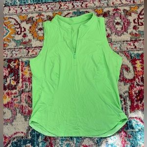 Lululemon Athletica Front Zip Mock Neck Tennis Tank